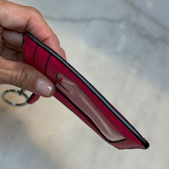 Coach Saffiano Leather Keychain Cardholder Wallet - Picture 10 of 14